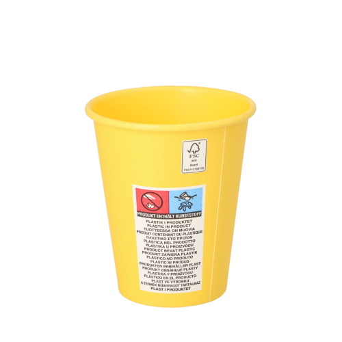 Trinkbecher, Pappe "To Go" 0,2 l Ø 8 cm · 9,2 cm gelb