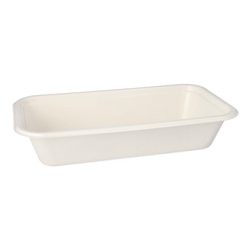 Gastronorm-Behälter GN 1/3 Zuckerrohr, PLA beschichtet eckig 2,1 l 6,5 cm x 32,5 cm x 17,6 cm weiss