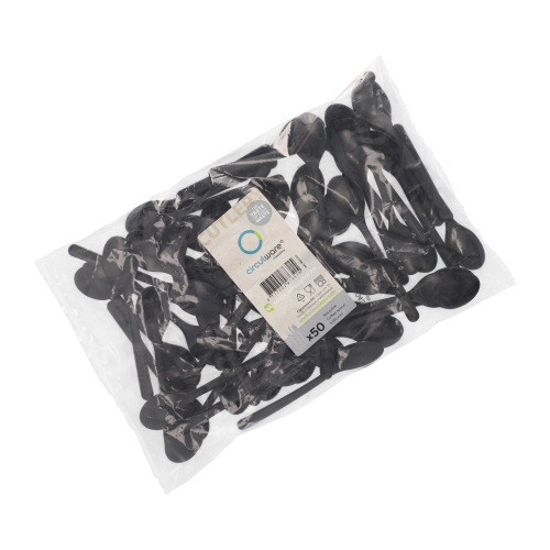 "Circulware" Mehrweg-Kaffeelöffel PP-MF 13 cm schwarz extra stabil