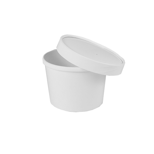 Suppenbecher, Pappe "To Go" rund 350 ml Ø 9,9 cm · 7 cm weiss