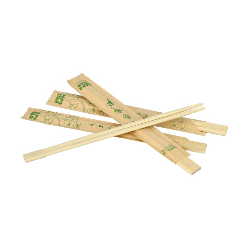 Paar Essstäbchen Bambus "ASIA" 21 cm einzeln gehüllt