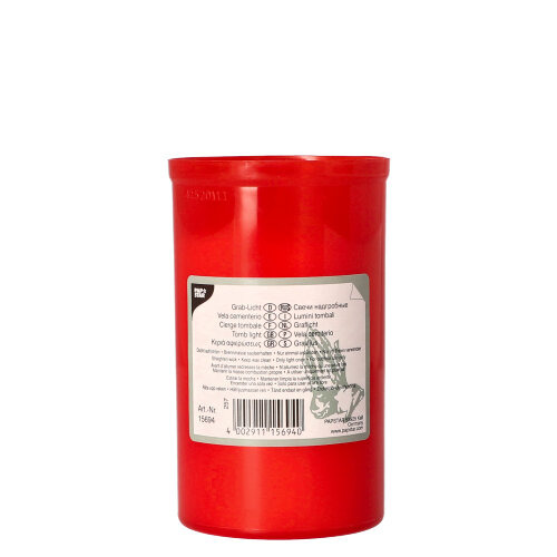 Grablicht T3 Ø 6,4 cm · 10 cm rote Hülle