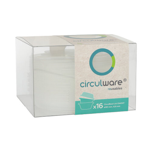 "Circulware" Deckel für Mehrweg-Schalen Mix & Match Ø 18,3 cm · 2,5 cm transparent