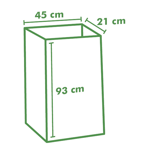 Abfallsäcke aus Papier "pure" 120 l 93 cm x 45 cm x 21 cm braun , 2-lagig