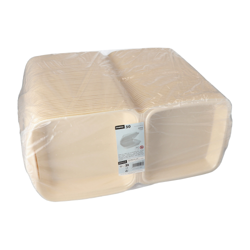 Menüboxen mit Klappdeckel, XPS ungeteilt 7,5 cm x 22,5 cm x 22 cm beige laminiert