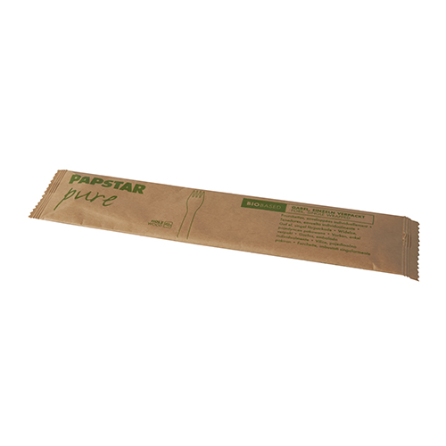 Gabeln, Holz "pure" 16 cm einzeln verpackt in Papierbeutel
