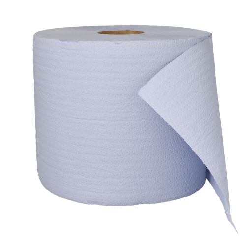 Putzrollen, 2-lagig Ø 27 cm · 335 m x 22 cm blau perforiert, 1.000 Abrisse, Blatt 22 x 33,5 cm