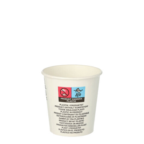 Trinkbecher für Kaltgetränke, Pappe 0,1 l Ø 6,3 cm · 6,3 cm weiss "Rays"