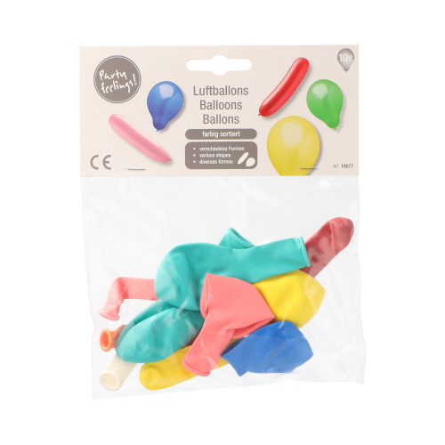 Luftballons farbig sortiert "verschiedene Formen"