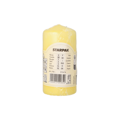 Stumpenkerze Ø 50 mm · 100 mm zitronengelb