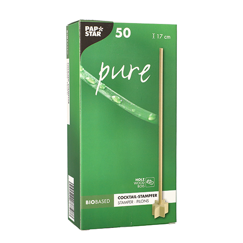 Cocktail-Stampfer, Holz "pure" 17 cm natur "Star"