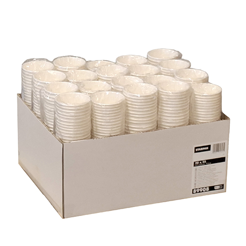 Trinkbecher, Pappe 0,2 l Ø 8 cm · 9,2 cm weiss einzeln gehüllt