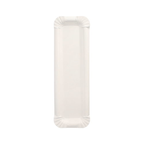 Teller, Pappe "pure" eckig 6,5 cm x 22 cm weiss