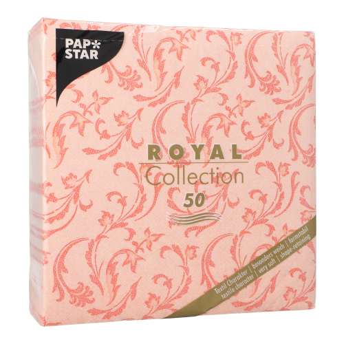 Servietten "ROYAL Collection" 1/4-Falz 40 cm x 40 cm nektarine "Damascato"