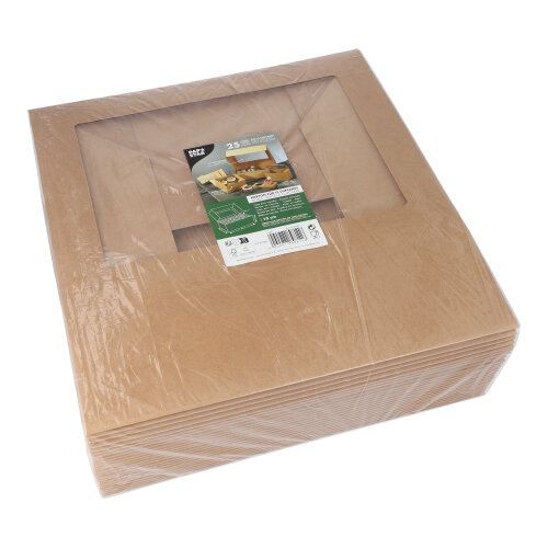 Cupcake-Kartons eckig 10 cm x 35 cm x 27 cm mit Sichtfenster aus PLA