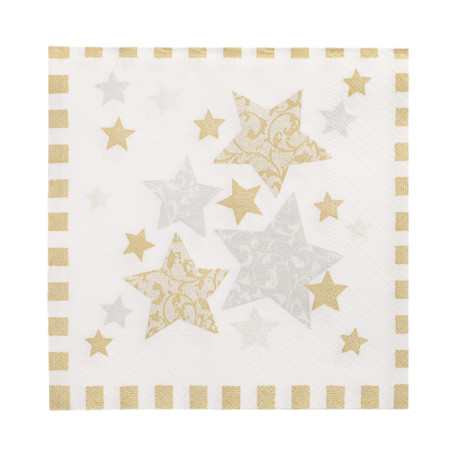 Servietten, 3-lagig 1/4-Falz 33 cm x 33 cm "Stardust"