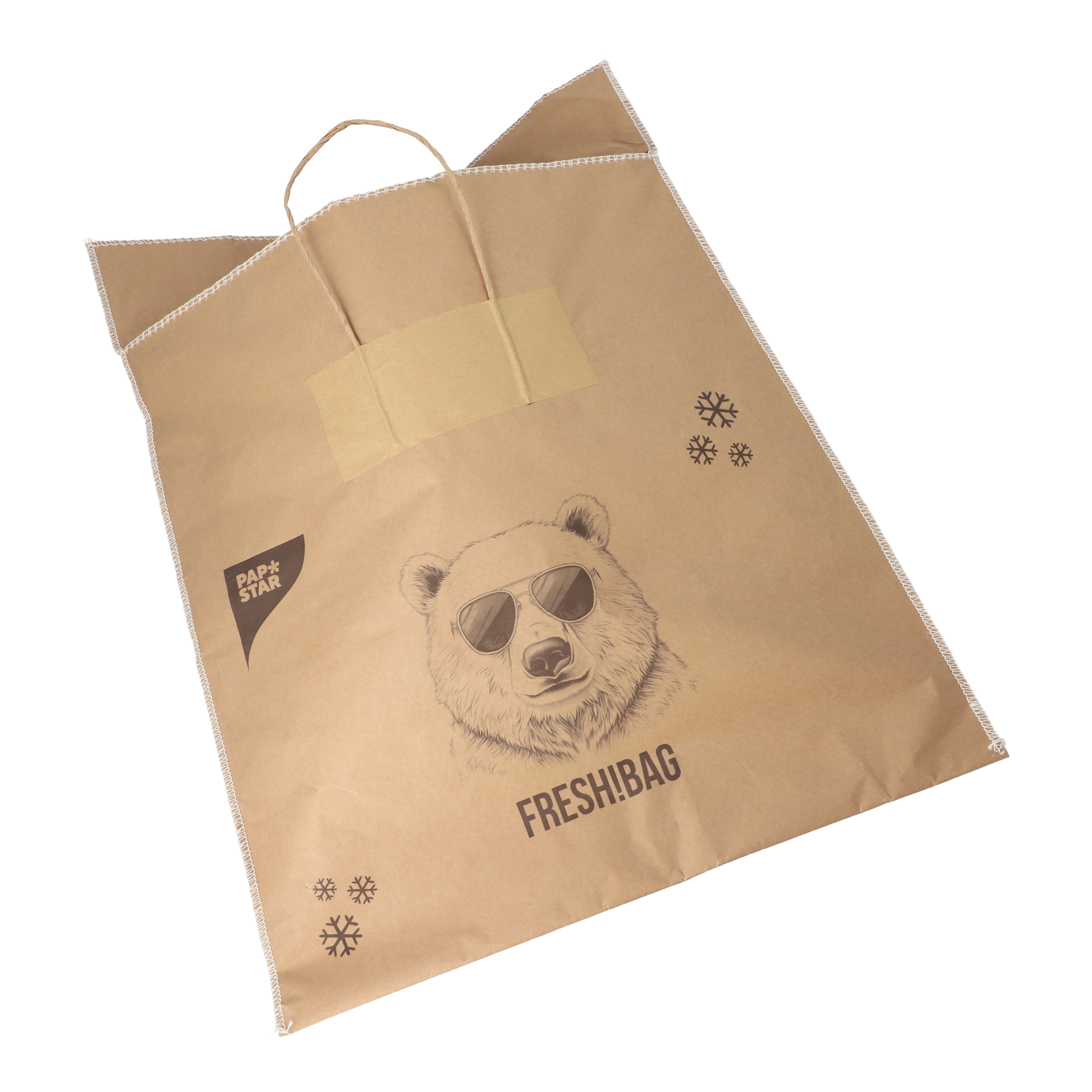 Tiefkühltragetaschen Kraftpapier 52 cm x 50 cm braun Größe: L