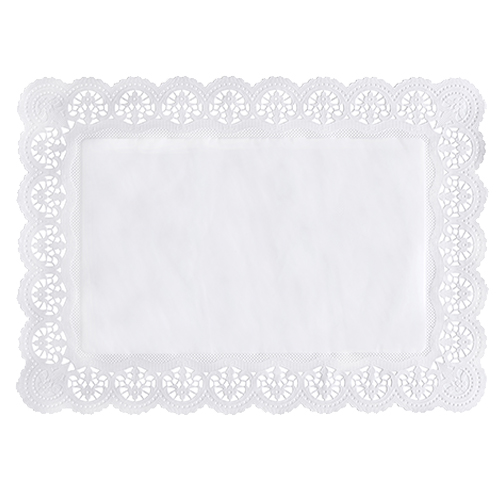 Spitzenpapiere eckig 45 cm x 32 cm weiss