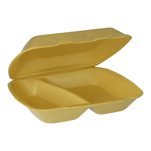 Menüboxen mit Klappdeckel, XPS 2-geteilt 7,5 cm x 24,3 cm x 20,8 cm gold