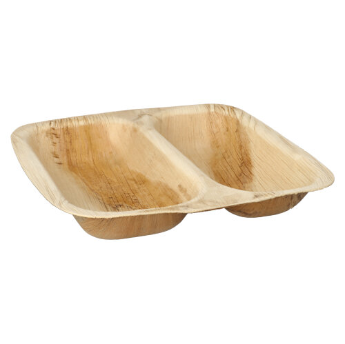 Siegelschalen Palmblatt "pure" eckig 700 ml 4 cm x 25 cm x 26 cm 2-geteilt