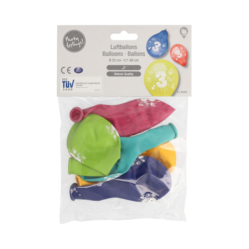 Zahlenluftballons Ø 25 cm farbig sortiert "3"
