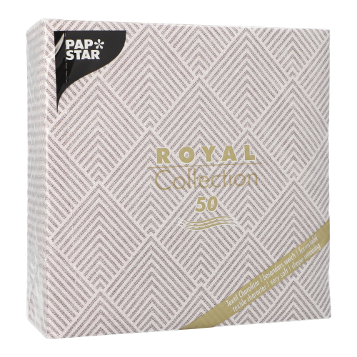 Servietten "ROYAL Collection" 1/4-Falz 40 cm x 40 cm braun "Elegance"
