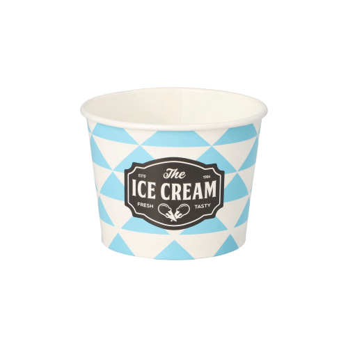 Eisbecher, Pappe 100 ml Ø 7 cm · 5,3 cm blau "Triangle"