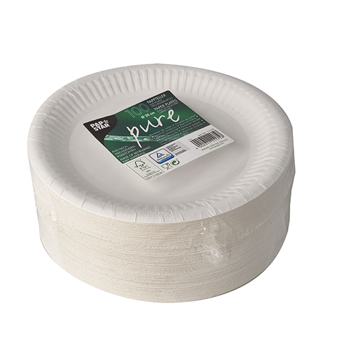 Teller, Pappe "pure" rund Ø 20 cm weiss