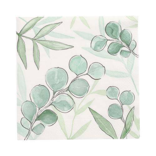 Servietten, 3-lagig 1/4-Falz 33 cm x 33 cm "Eucalyptus Twigs"