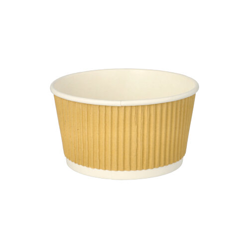 Suppenbecher, Pappe 380 ml Ø 11 cm · 5,8 cm braun/weiss Ripple Wall