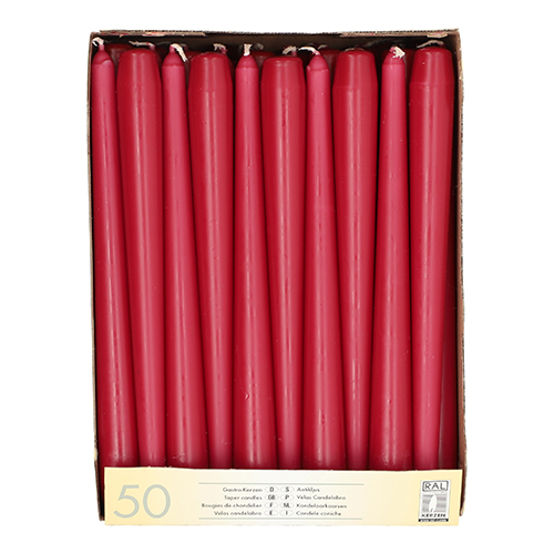 Leuchterkerzen Ø 2,2 cm · 25 cm bordeaux