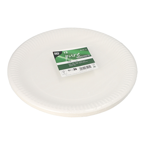 Teller, Pappe "pure" rund Ø 29 cm weiss