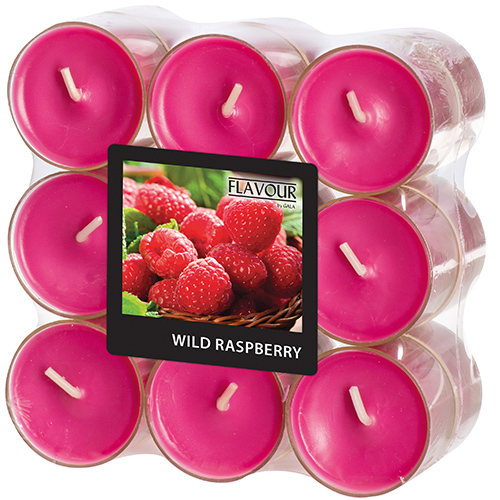 "GALA" Duftlichte Ø 38 mm · 24 mm weinrot - Wild Raspberry in Polycarbonathülle