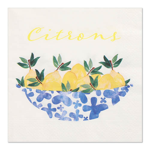 Servietten, 3-lagig 1/4-Falz 33 cm x 33 cm "Citrons"