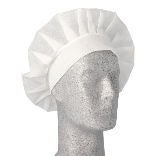 "WORK-INN/-PS" Kochmützen, Vlies Ø 30 cm · 17 cm weiss "France"