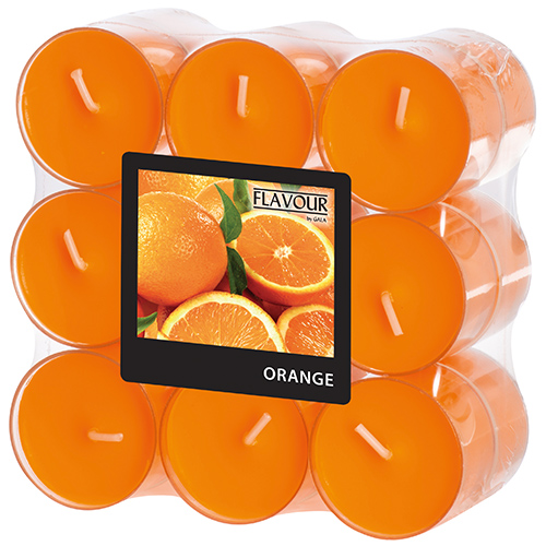 "GALA" Duftlichte Ø 38 mm · 24 mm orange - Orange in Polycarbonathülle