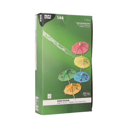 Deko-Picker 10 cm farbig sortiert "Eisschirmchen Asia"