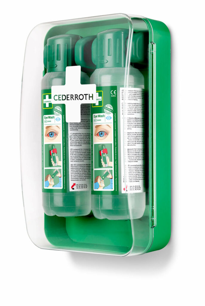 "Cederroth" Augendusche 29,6 cm x 19,2 cm "Eye-Wash-Cabinet" inkl. 2 Flaschen (500ml)