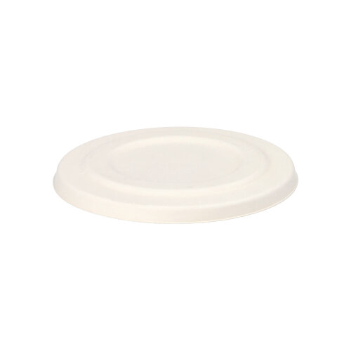 Deckel für Suppenbecher, Zuckerrohr "pure" rund Ø 14 cm weiss