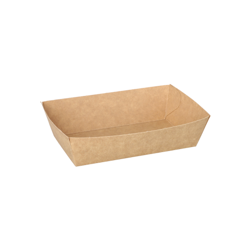 Snacktrays, Pappe "pure" 3,5 cm x 7 cm x 12 cm braun