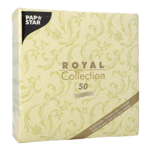 Servietten "ROYAL Collection" 1/4-Falz 40 cm x 40 cm limonengrün "Damascato"