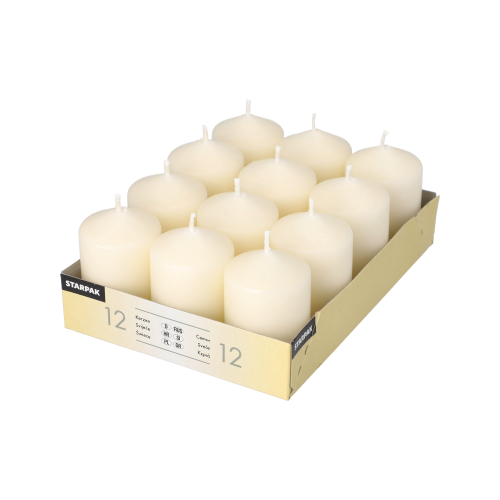 Stumpenkerzen Ø 40 mm · 60 mm elfenbein "Ivory" mit Flachkopf