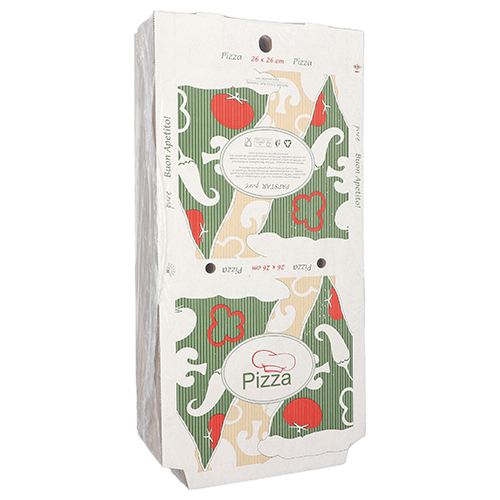 Pizzakartons, Cellulose "pure" eckig 26 cm x 26 cm x 3 cm