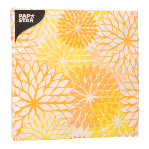 Servietten, 3-lagig 1/4-Falz 40 cm x 40 cm gelb "Floralies"