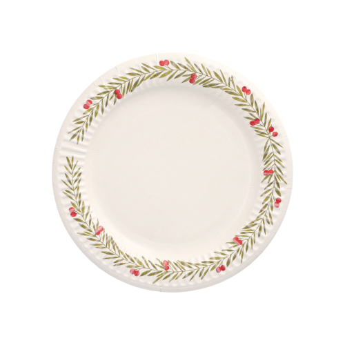 Teller, Pappe rund Ø 18 cm "Röda bär"
