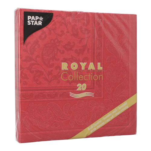 Servietten "ROYAL Collection" 1/4-Falz 40 cm x 40 cm bordeaux "Ornaments"