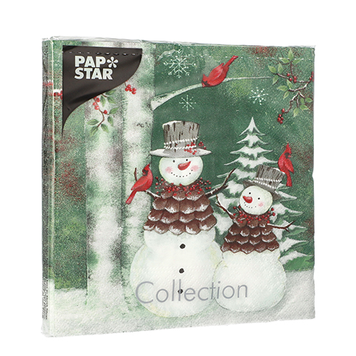 Servietten, 3-lagig 1/4-Falz 33 cm x 33 cm "Forest Snowmen"