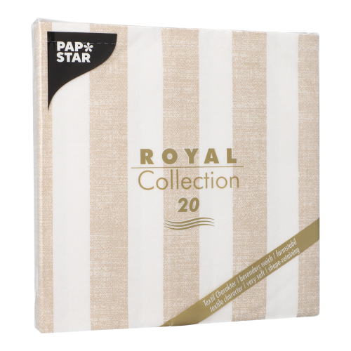Servietten "ROYAL Collection" 1/4-Falz 40 cm x 40 cm sand "Lines"