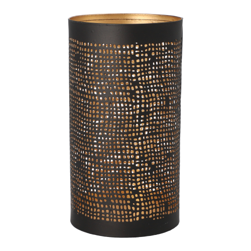 Kerzenhalter Ø 8 cm · 15 cm schwarz/gold "Ibiza"