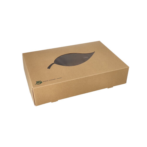 Transport- und Catering-Kartons, Pappe "pure" 8 cm x 35,7 cm x 24,7 cm braun "100% Fair"